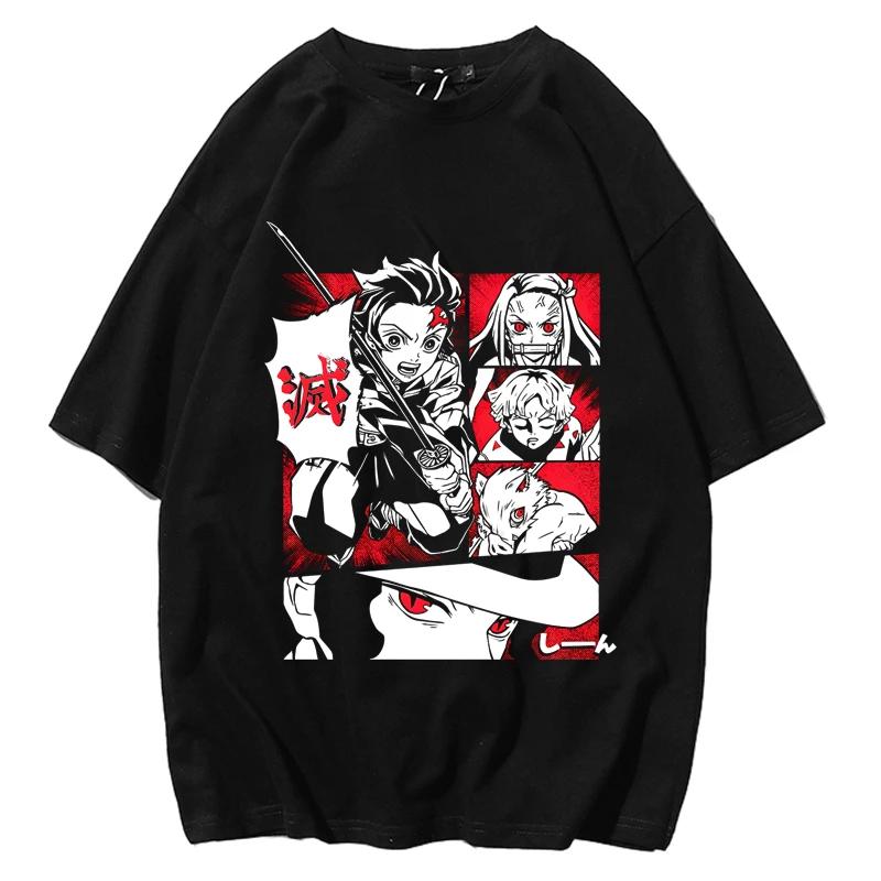 Demon Slayer Tanjiro Kamado Tshirt Unisexs Womens Original Short Sleeve College Trend ParentChild Dress Cosplay Anime Summer