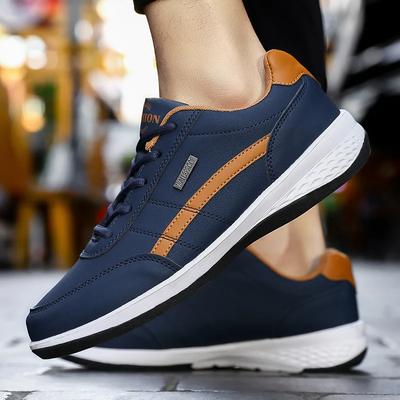 MAEDEF Sapatos Esportivos Masculinos Tênis Casuais para Exterior Tênis de Corrida Masculino Couro PU Leve Confortável Cadarço Sapatos Masculinos Baixos