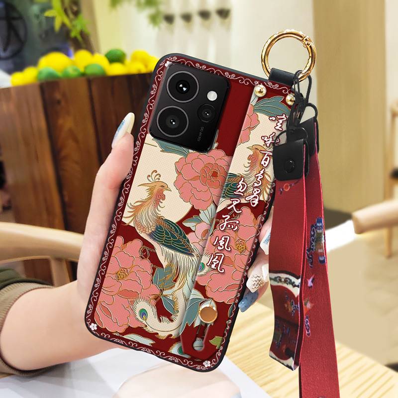 Anti-dust Silicone Phone Case For Nokia HMD Skyline Wrist Strap Durable Ring Kickstand Protective Fashion Back Cover