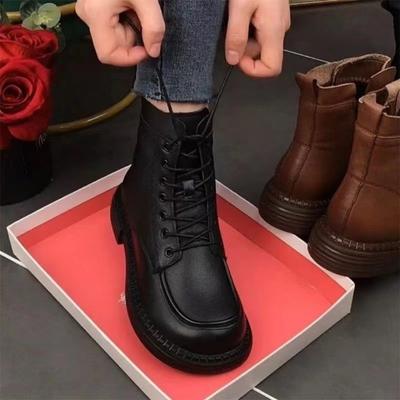 Women's Boots 2024 Autumn Winter Boots Fashion Lace-Up  Boots Platform Boot Comfortable Work Boots of Women Botas De Mujer