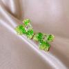 Green crystal flower butterfly earrings summer small fresh and sweet stud earrings 2025 explosion high-end earrings women