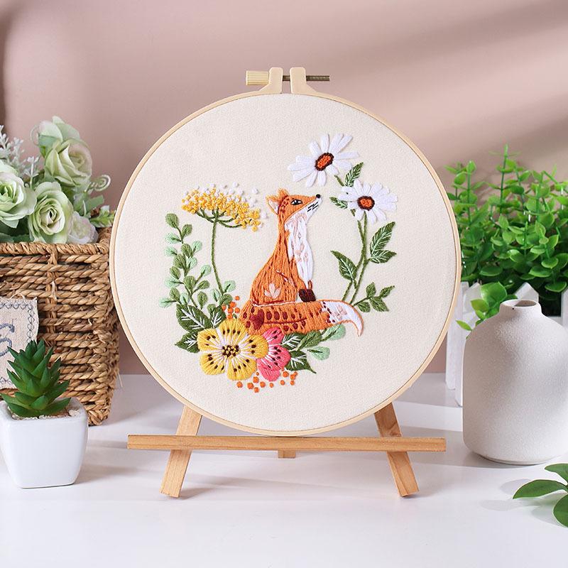 New Diy Handmade Embroidery Material Bag, Squirrel Owl Fox Cat Elk