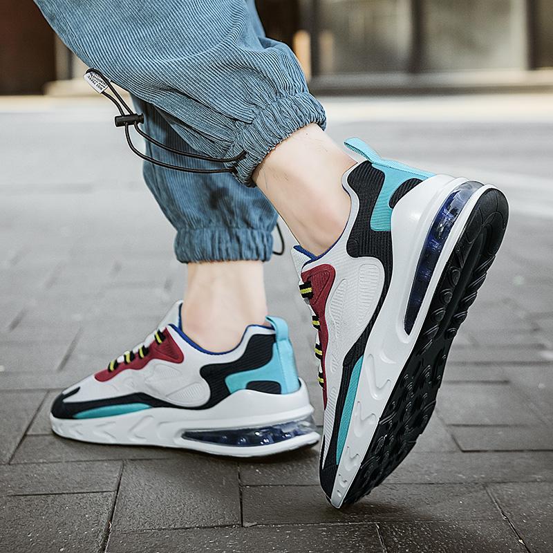 Running Shoes Men Lightweight Anti-slip Casual Sneakers Men Color-blocked Thick Sole Comfortable Soft Lace-up Sports Shoes Men