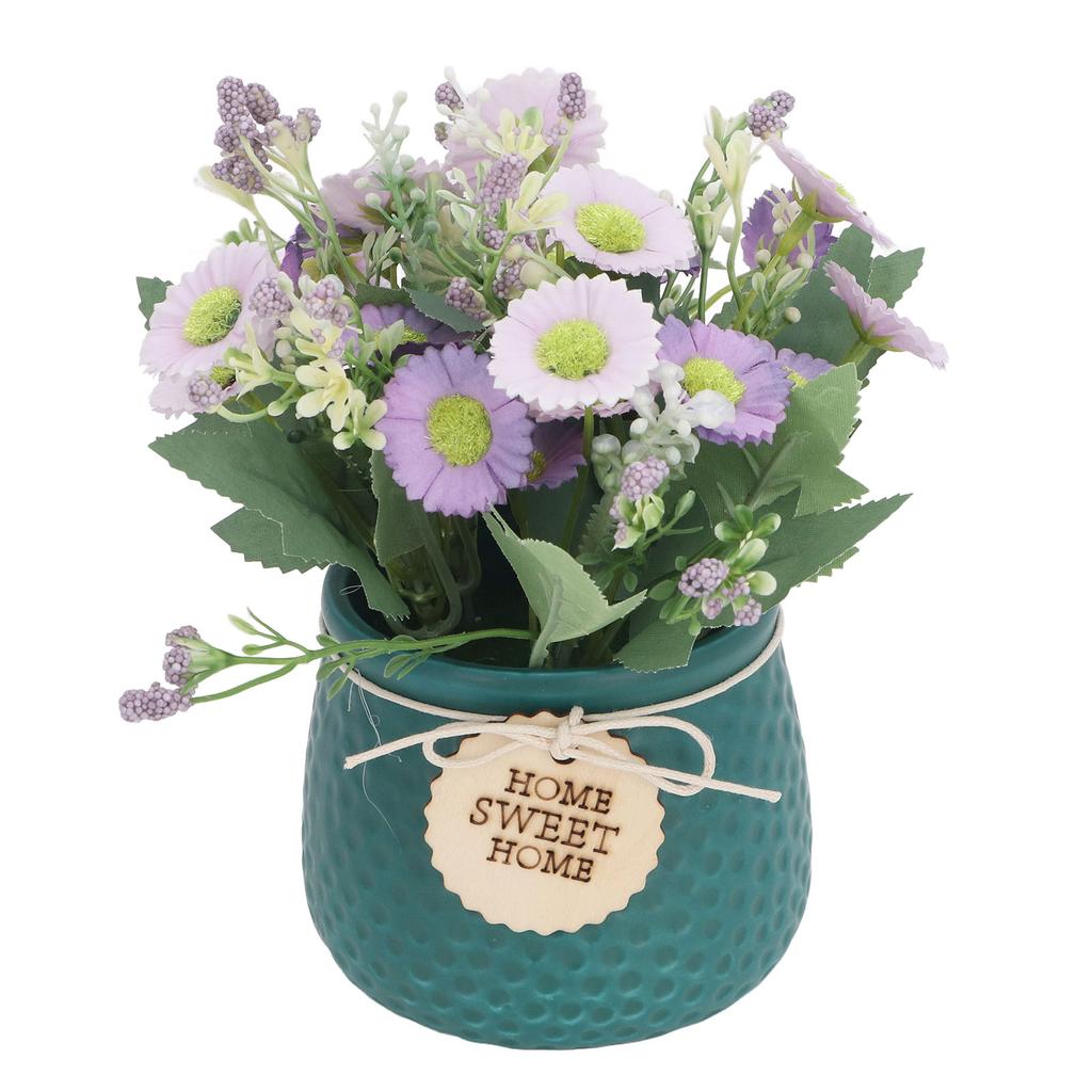 Small Artificial Plants Pots Mini Fake Potted Plants Faux Daisy Ornament Home Indoor Outdoor Decor
