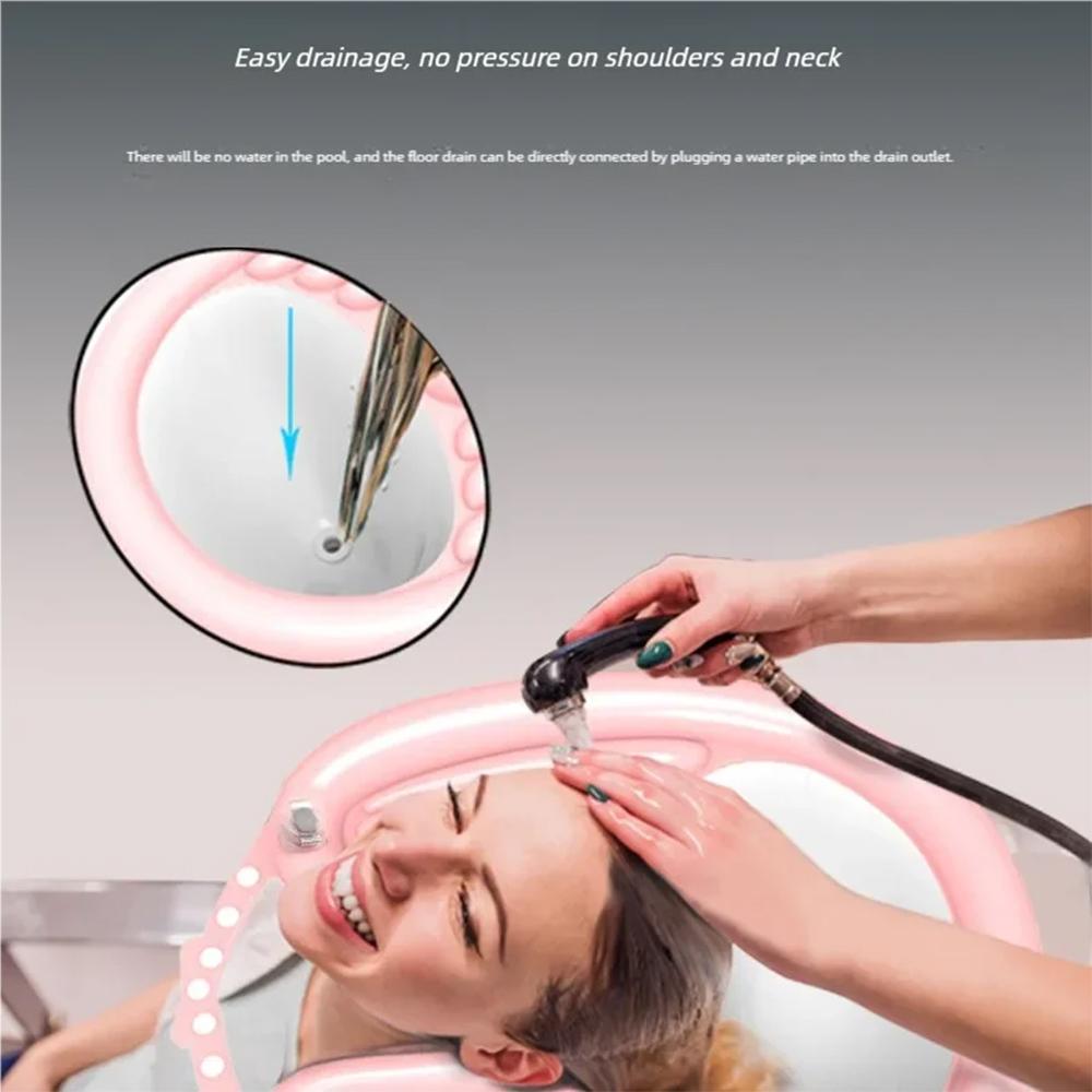 Inflatable shampoo basin, foldable portable shampoo pad, spa bathtub, degreasing shampoo basin suitable for pregnant women and e