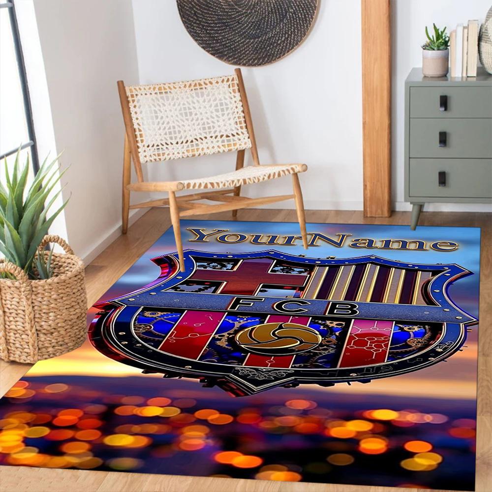 Fc Barcelona Personalized Name Floor Rug Office Rug Suitable for Bedrooms Kitchen Balcony Outdoor Antislip Carpet Anime Office Decor