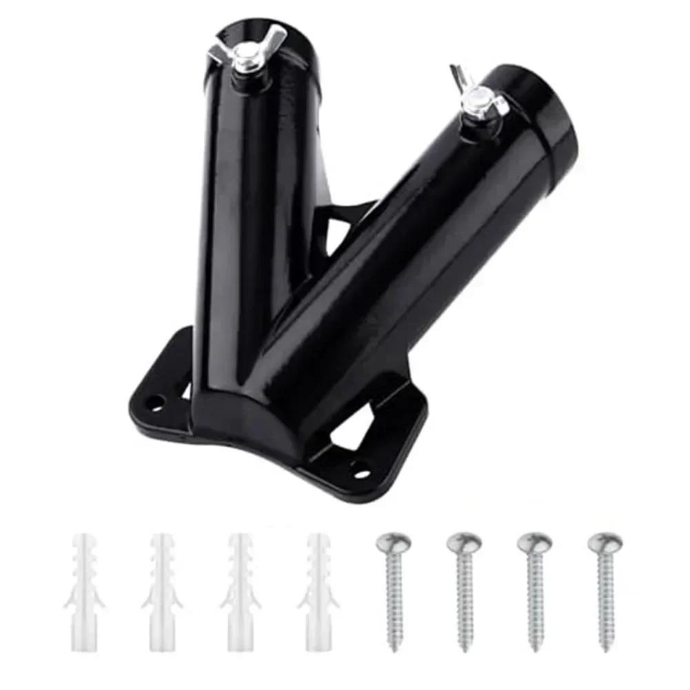 

Metal Flag Holder Flag Pole Holder With Double Hole Design Water Resistant Heavy Duty Metal Rust Flag Mount Flagpole Holder белый