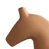 Wooden Horse Figurine Sturdy Pinewood Hand Painted Simple Pure Color Horse Statue for Family Office Tabletop
