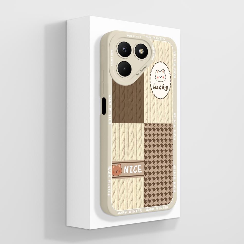 Case For Tecno Pova 7 Pro / 7 Ultra / 7 Neo Cool Bear Soft Liquid Silicone Phone Shell For Tecno Pova7 4G 5G Durable Back Cover
