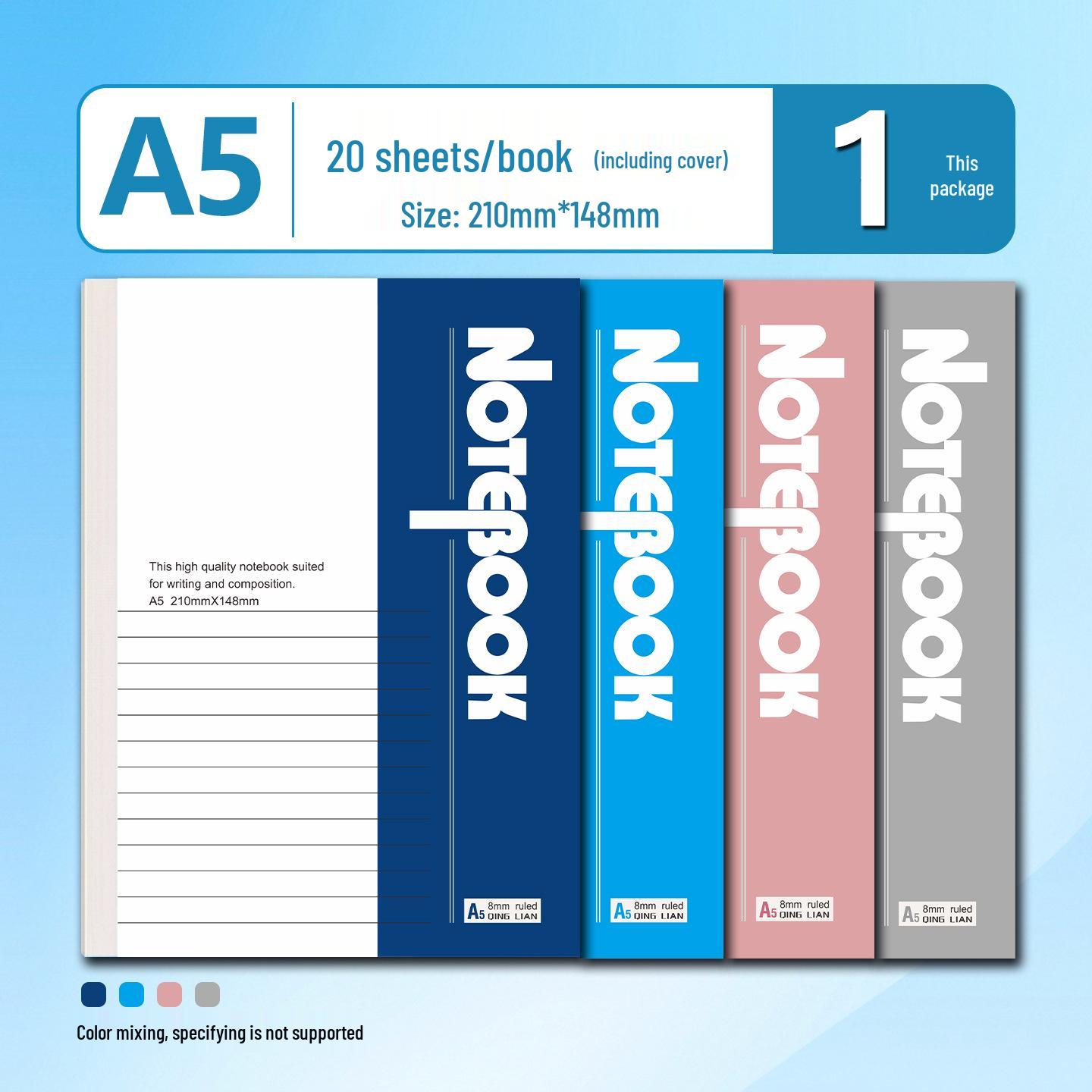 Qinglian A5 Thick Notebook for Business, Office, Diary, and Student Use