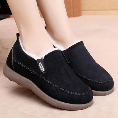 2025 Winter Neue Fleece Verdickte Schneestiefel, Dicksohlige Erhöhte Freizeitschuhe, Einzelschuh Loafer Baumwollschuhe