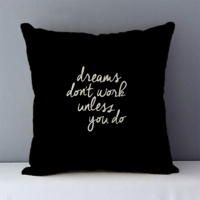 Quality Home Decorative Pillow Cover 45x45cm Cotton Linen Couch Cushion Cover, DO What You Love Printed Creative Phrase QX-D5