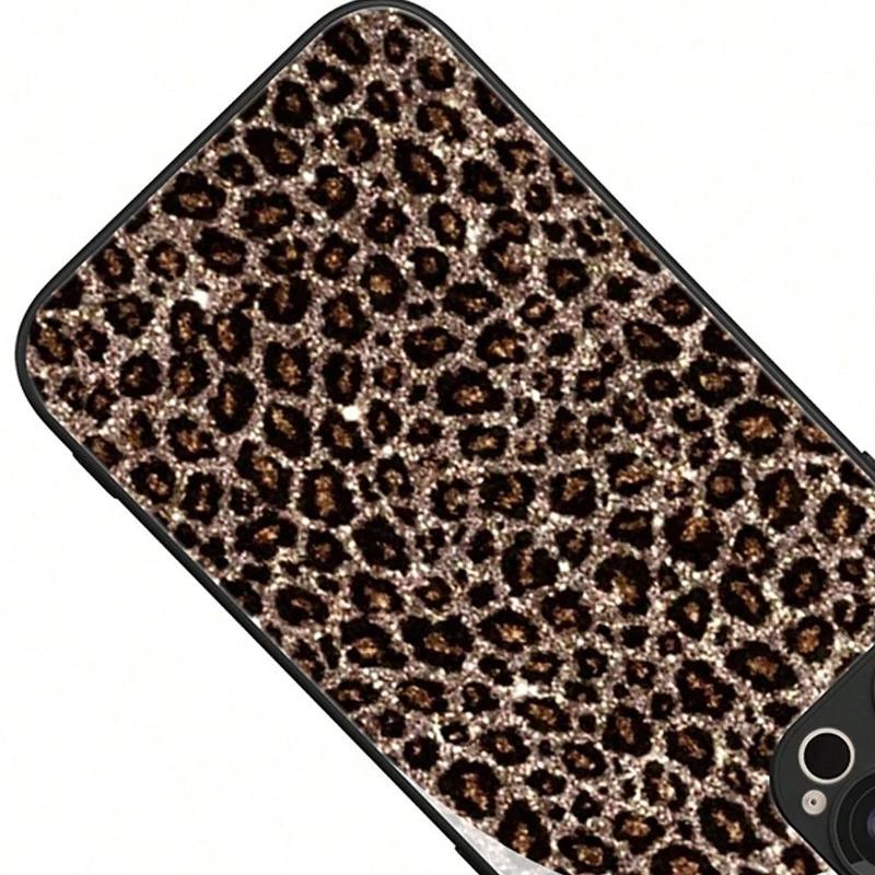 Leopardenmuster Gehärtetes Glas Material Handyhülle Für Samsung Galaxy S25 S24 S23 Ultra Plus FE Stoßfeste Abdeckung