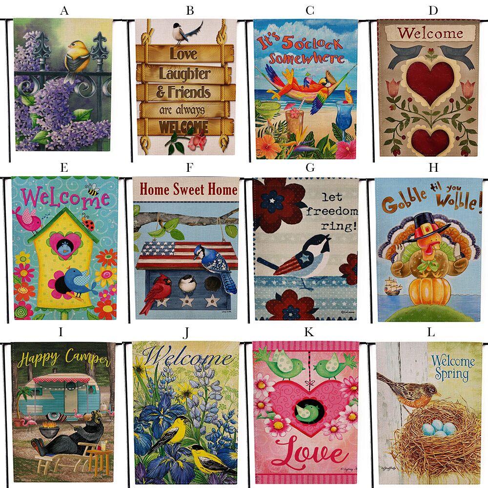 Garden Flag Indoor Outdoor Home Decor Letters Flowers Flag