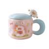 Creative Cartoon Ceramic Cup with Lid for Home Office Couple Water Cup Gift Box High Value Gift Ins Style Mug