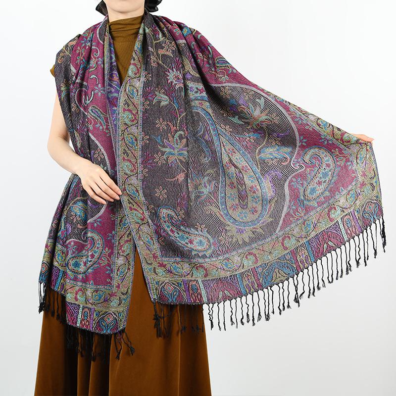 New Jacquard Exterior Women's Shawl Paisley Scarf Women's Spring and Summer Fashion Retro Long Scarf