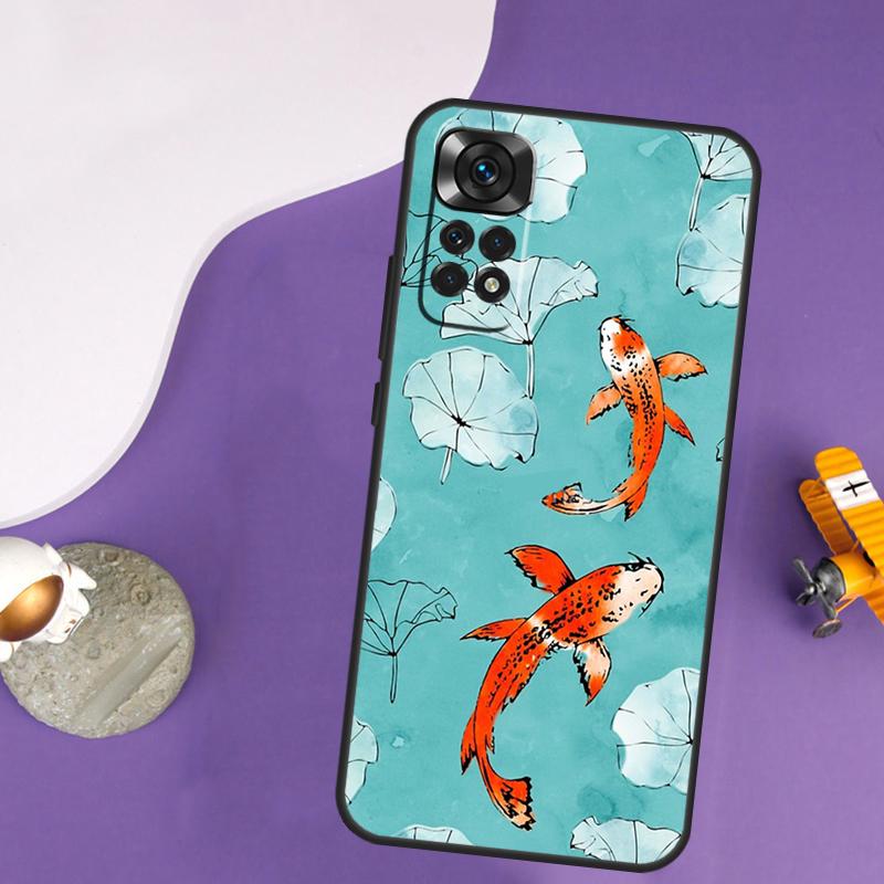 Koi Carp Fish Yin Yang Case For Xiaomi Redmi Note 13 Pro 14 12 9 10 11 Pro 10S 11S 12S Redmi 14C 13C 10C 12C Cover