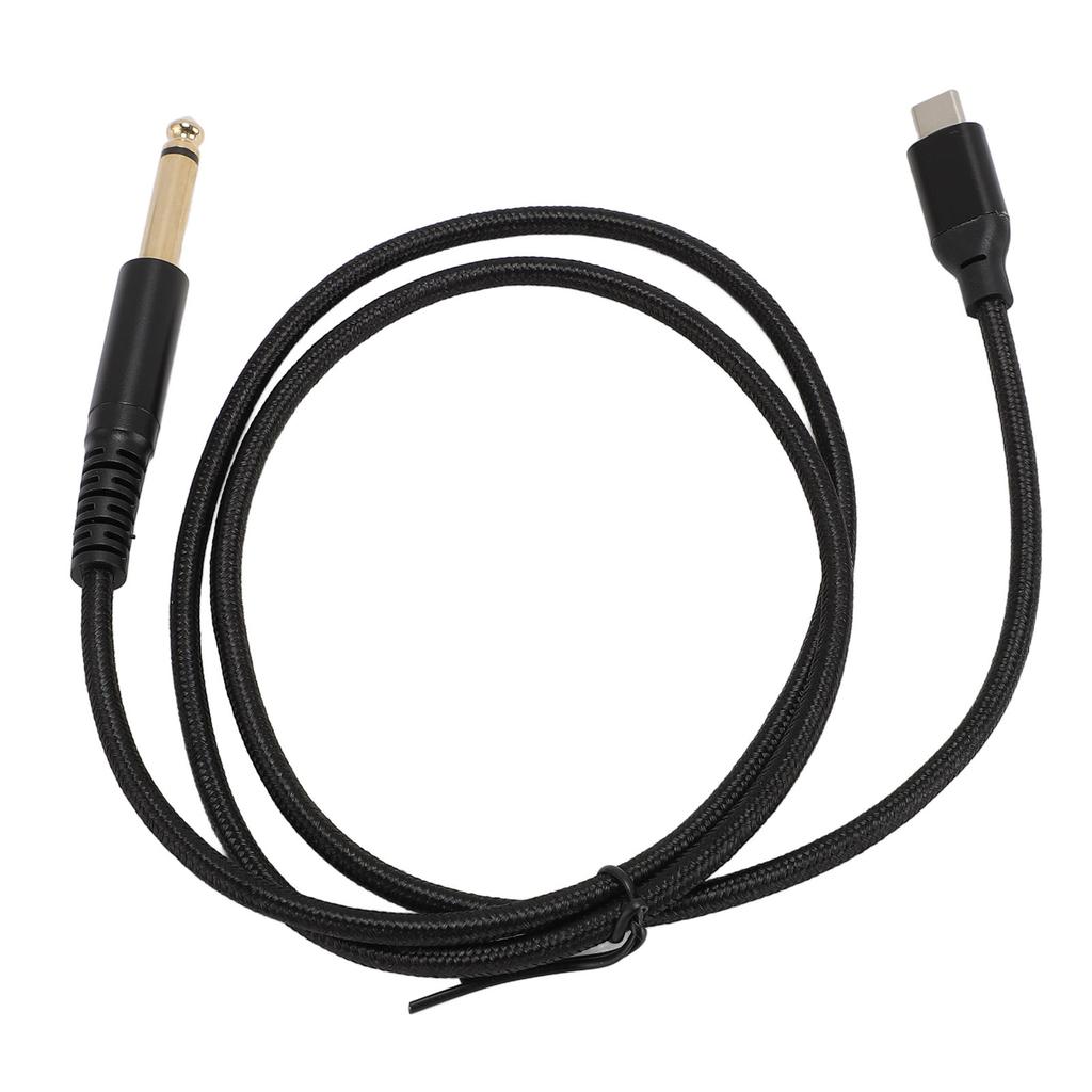 USB C to TS Cable Plug and Play USB C to 6.35mm 1 4 Inch TS Sound Cable for Electric Guitar Bass Mixer Speaker to PC