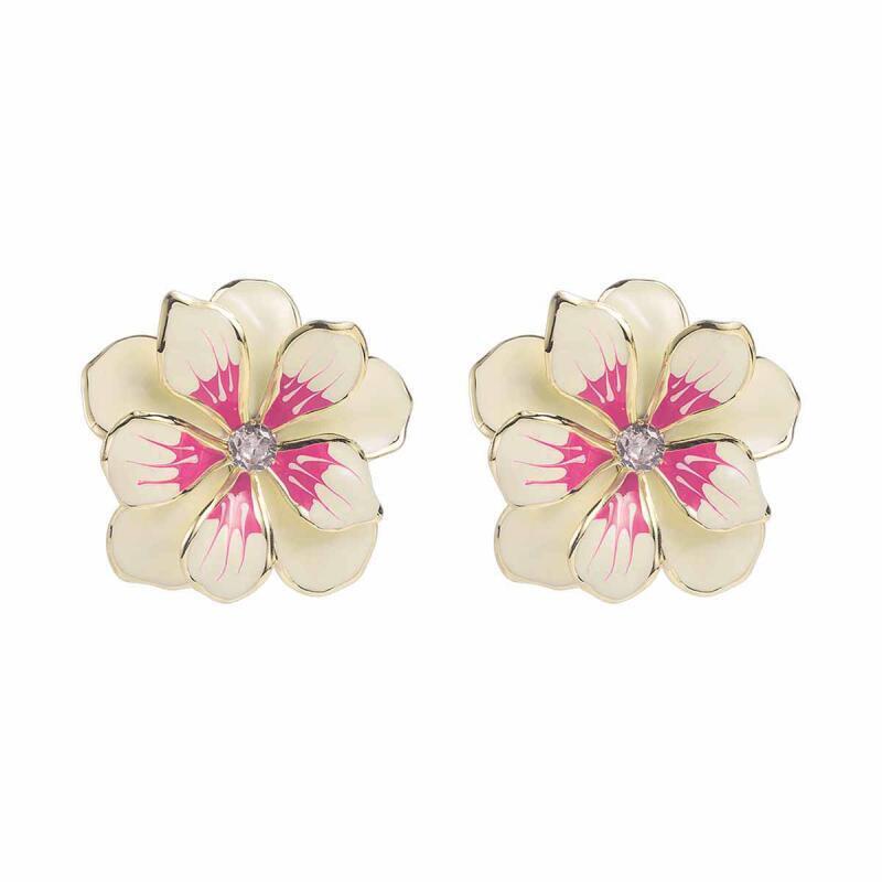 Exquisite Exaggerated Colorful Oil Drop Large Flowers Earrings for Women Ladies Personality Temperament Earrings Jewelry Gifts