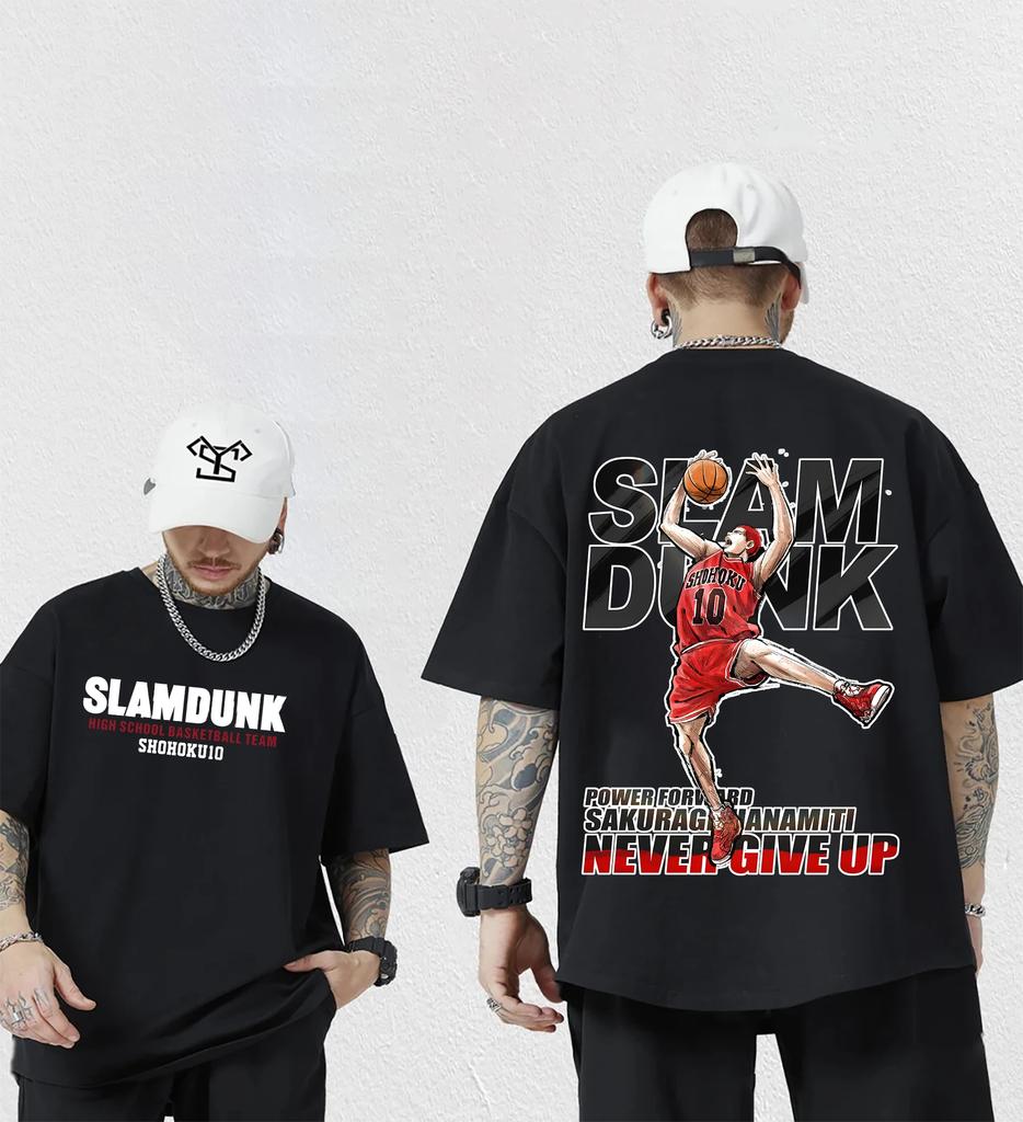 Summer New Anime Slam Dunk Men's Short-sleeved T-shirt 100% Cotton T-shirt High-quality T-shirt
