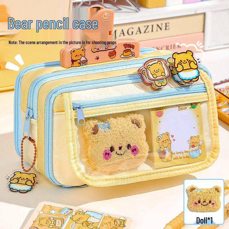 Butter Bear Transparent Pencil Case - 2026 Hot Stationery School Gift