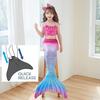 Mermaid Princess Swimsuit 3-Piece Set for Girls with Fishtail and Bikini