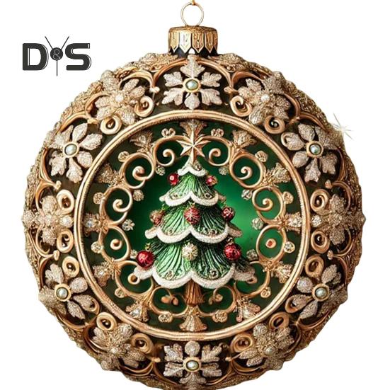 Ornament de Crăciun cu planetă de basm 3D Globuri de zăpadă Pom de Crăciun Fulg de zăpadă Ren Decorat agățat pentru decorarea casei de vacanță