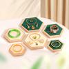 3 Stück Bambus Schmucktablett Halsketten Aufsteller Armband Ring Ohrring Box Organizer Schmuckhalter Platte Vitrine