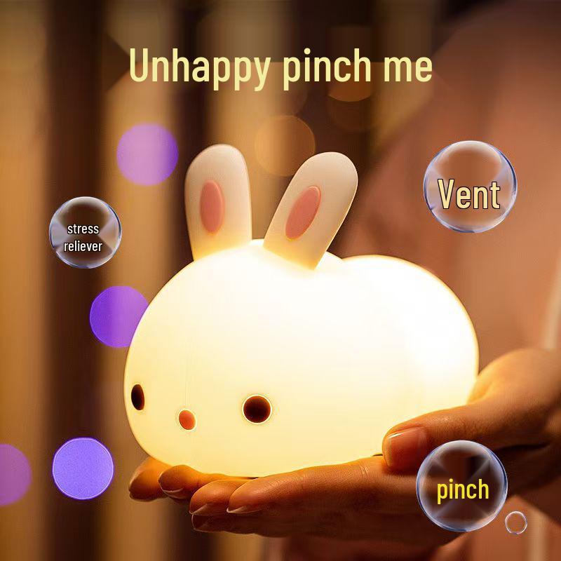 Rabbit Silicone Night Light: Soft, Cute Bedside Companion for a Cozy Atmosphere