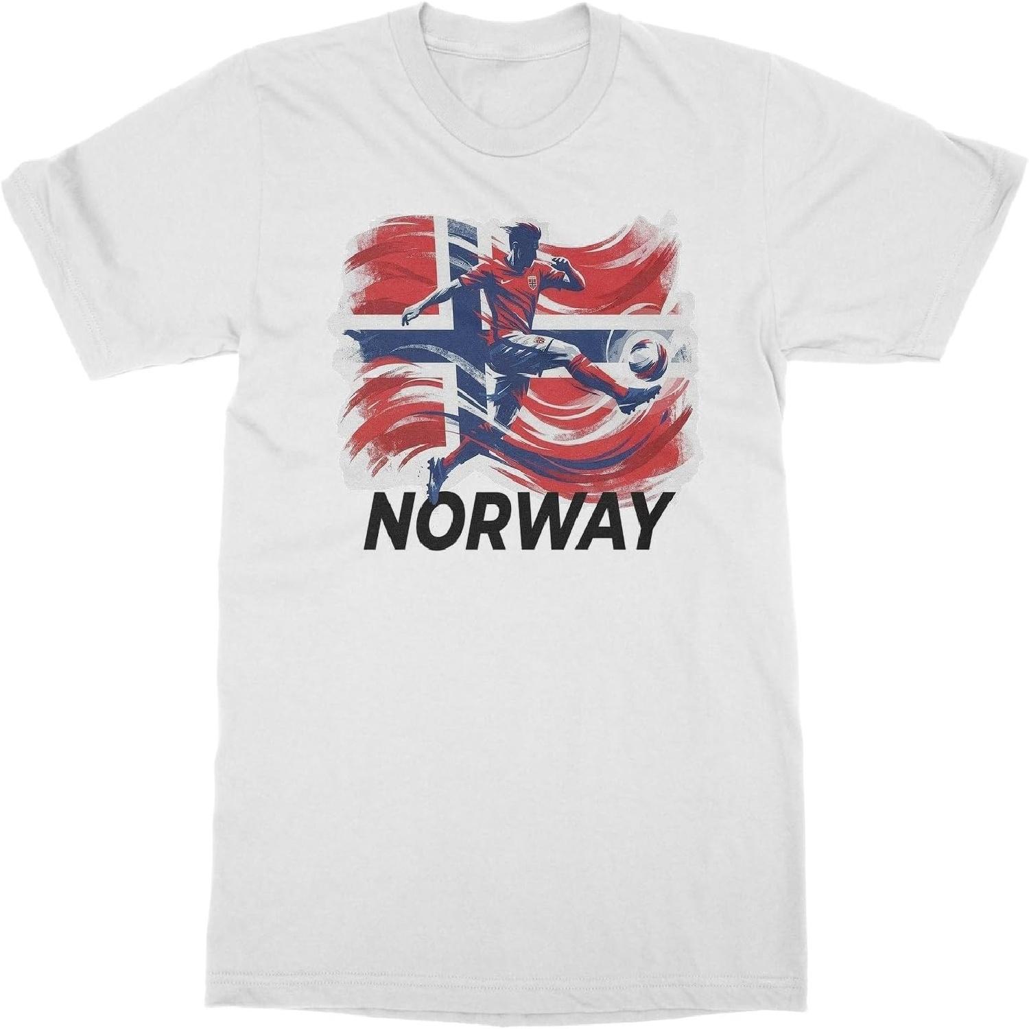 Tutiinca Norway Inspired Flag Graphic - World Soccer Fans Unisex T-Shirt S