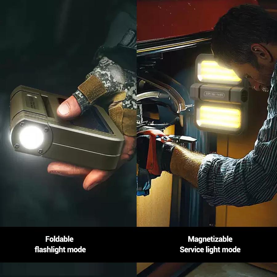 5000mAh Portable Solar Camping Light,Rechargeable Flashlight with Magnetic,Hook,Waterproof,Camping,Outdoor,Fishing,Car Repair,Tent