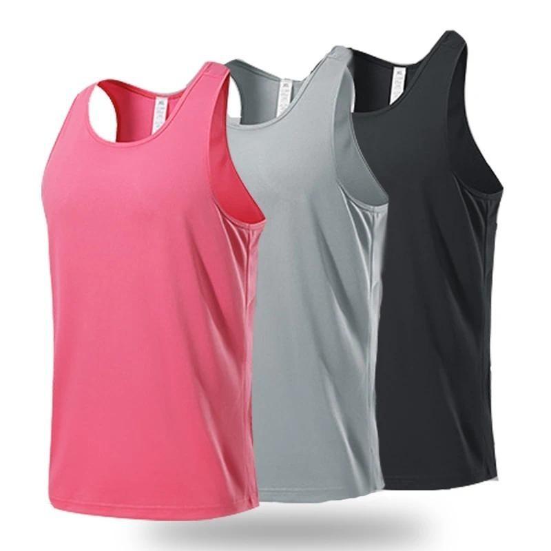 (55-100KG) Men's Breathable Quick Dry Running Sports T-shaped Tank Tops
