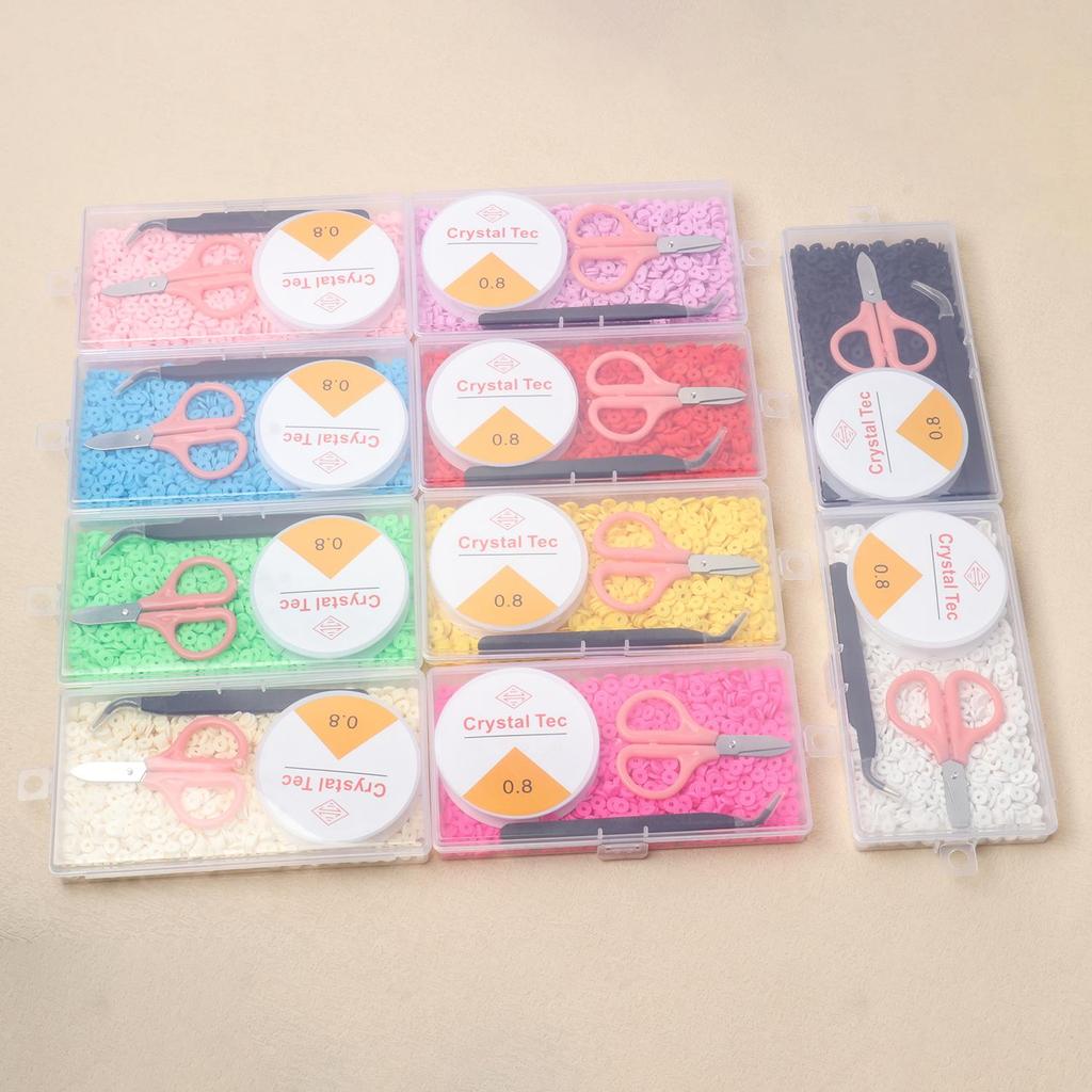 1000pcs/box Multi-color Polymer Clay Beads Clay Beads Slices, Polymer Clay Spacer Bead Chips Beads For Jewelry Making DIY Handmade Accessories