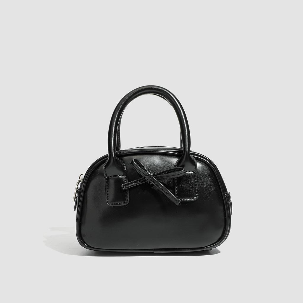 Korean Portable Bow Red Bag Women's 2025 Spring New Trendy Fashion Bowling Bag Versatile Messenger Bag