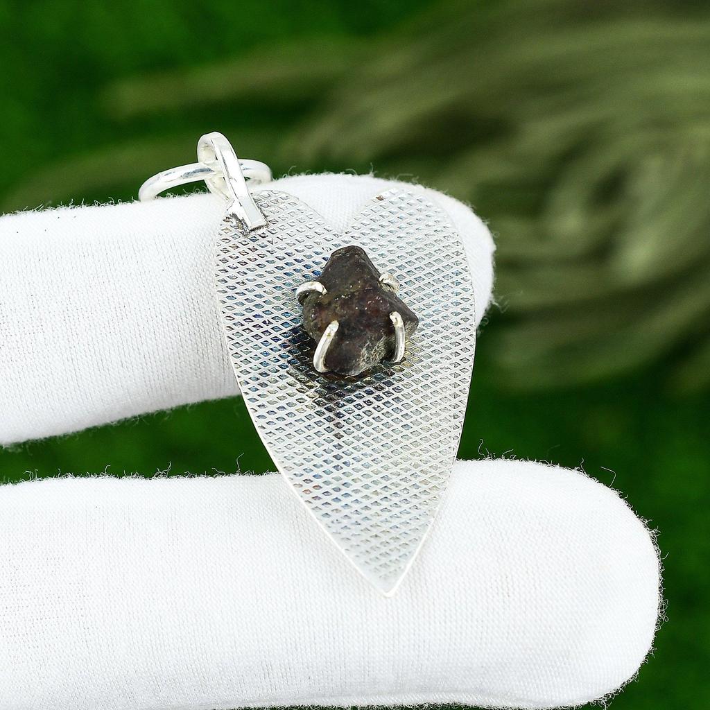 Natural Moldavite Quartz Rough Elegant Bezel Sister Pendant 925 Sterling Silver