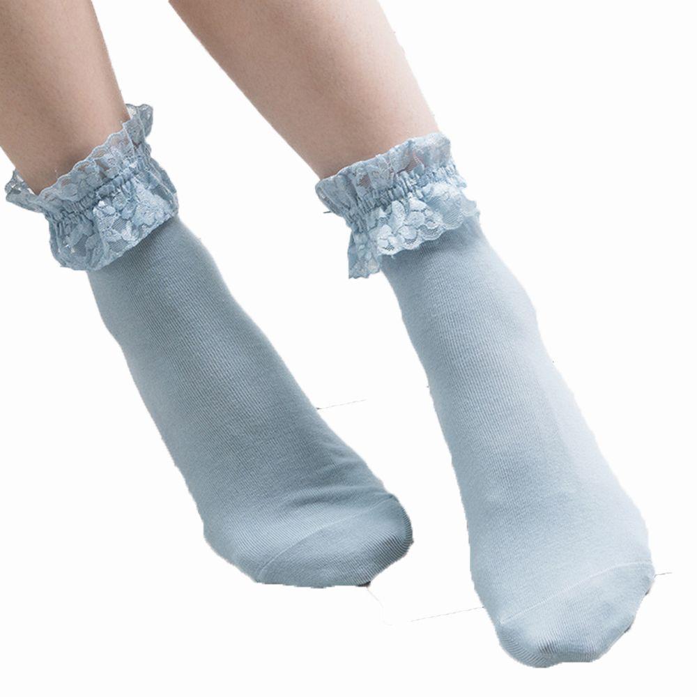

Vintage Frilly Lace Short Sock Ankle Socks Boat Socks Socks светло-синий