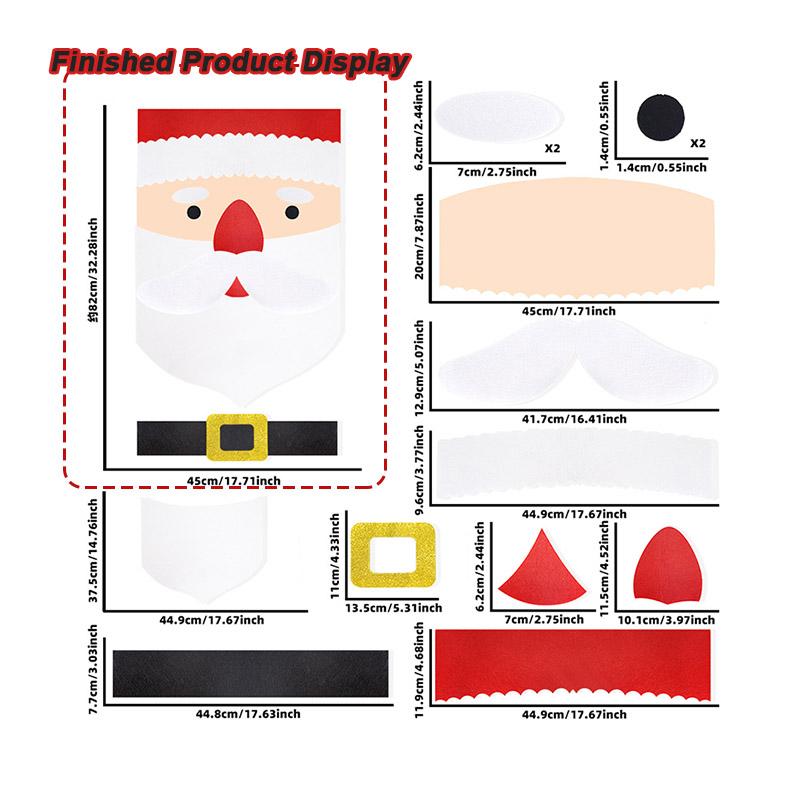 Christmas Decorations Sticker Non-Woven Elk Christmas Tree Snowman Door Stickers DIY Felt Window Wall Sticker Christmas Supplie