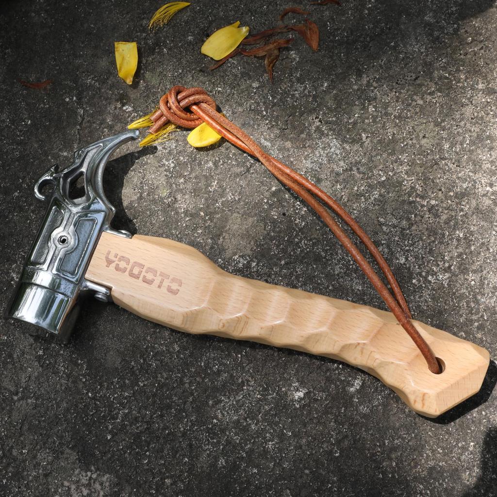 YOGOTO Peg Hammer with Safety Compact and Storage Case Generation Stainless Steel Head Cord, Design, (4th Hammer)