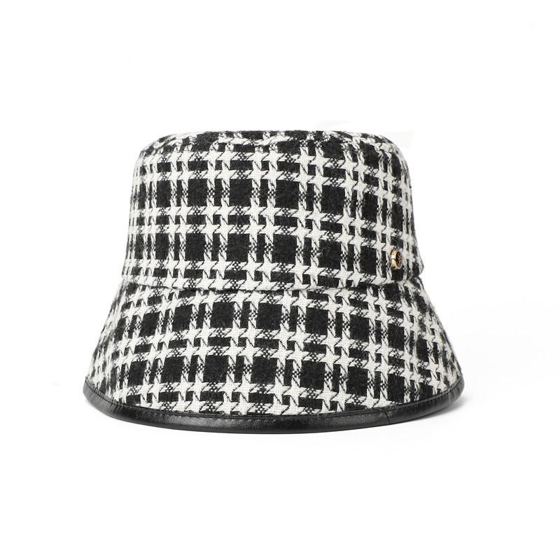 Женская винтажная рыбацкая шляпа Осень Зима Корейский стиль Шикарная панама Для путешествий чёрный