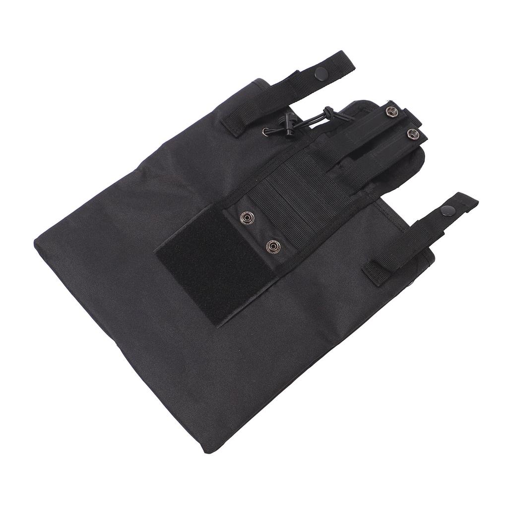 Dump Drop Pouch Multifunctional Nylon Portable Folding Recycling Bag Waist Hanging Recycling Bag for Outdoor Black