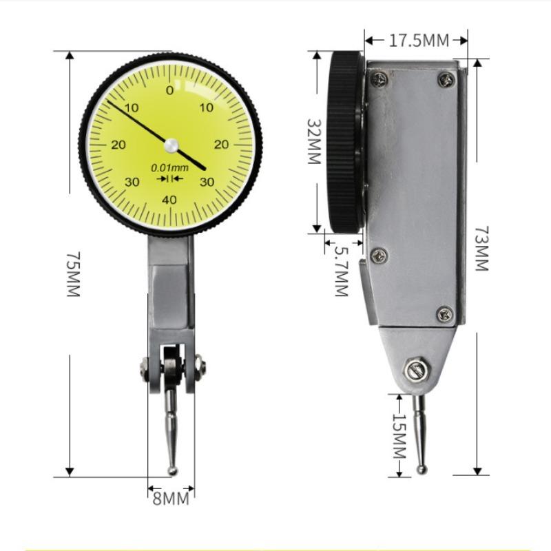 0-0.8mm Lever Dial Indicator Gauge With Measuring Probes Mechanical Micrometer Measuring Tools Dial Bore Gauge Test Indicators