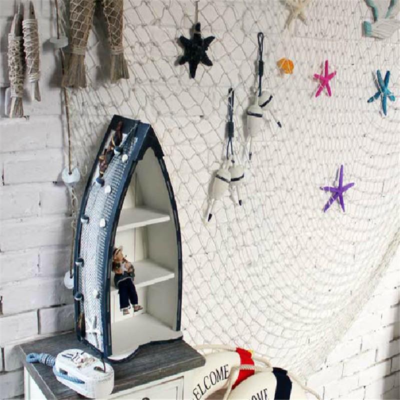 Big Fishing Nets For Theme Restaurant Studio Home Decoration Props Mediterranean Sea Style Wall Hangings Ornament Wall Stickers