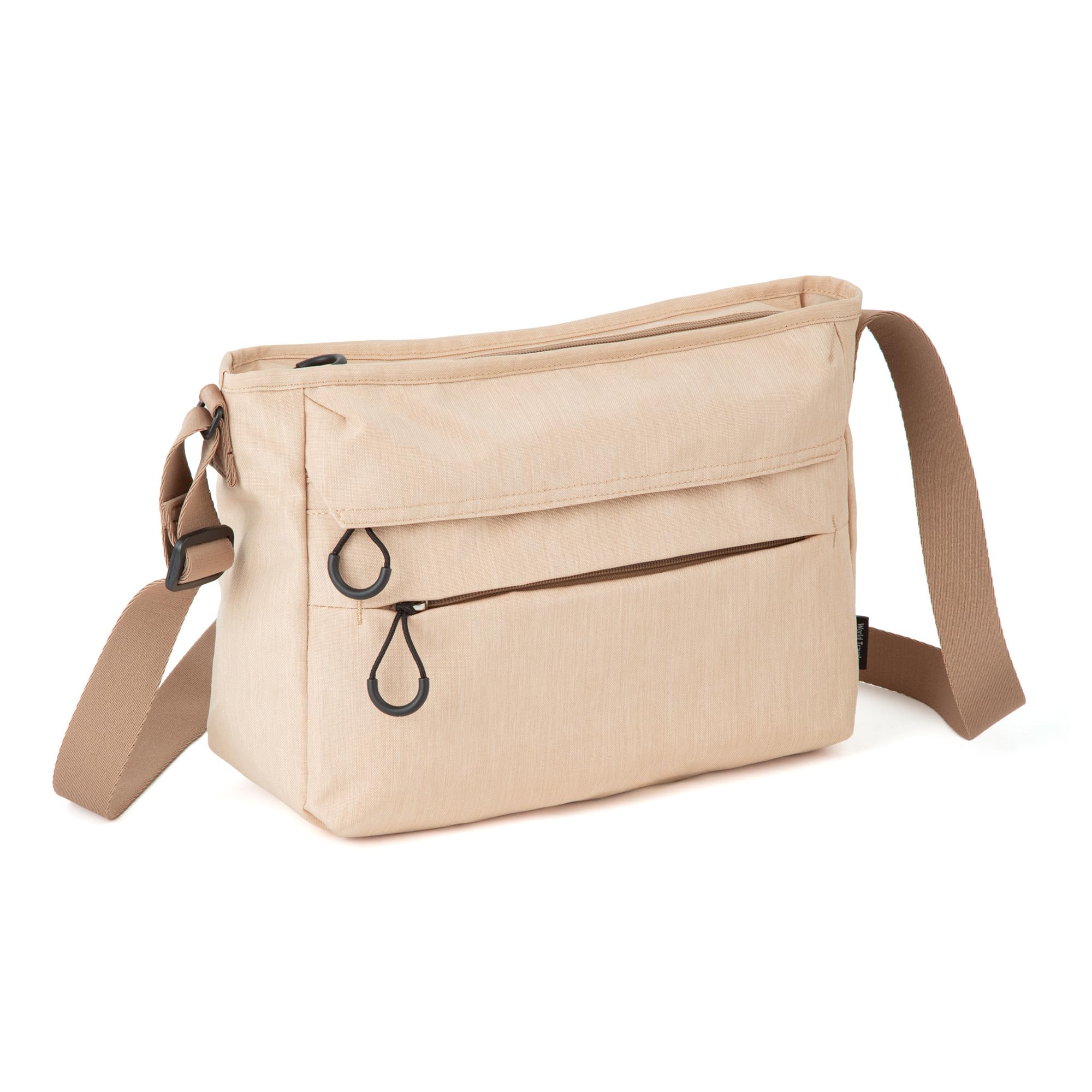 Shoulder Beige [World Traveler] Bag, AV, Horizontal, 9L, Casual, 58922, бежевый
