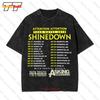 Shinedown Papa Roach Asking Alexandria Tour Vintage Oversized T-Shirt