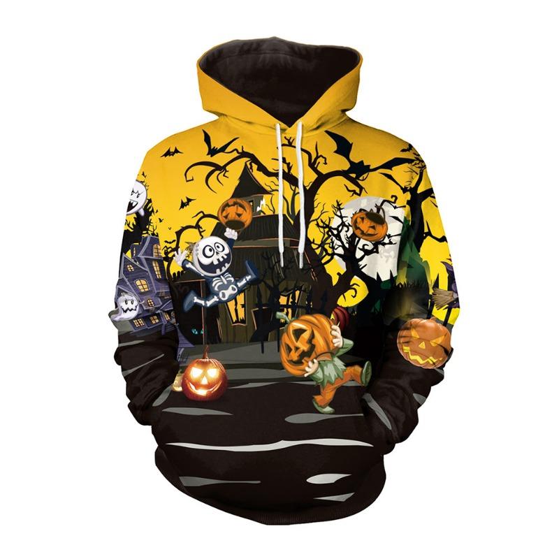 Halloween Carnival Night Printed Men's and Women's Sweatshirts Hooded Sweatshirts Couples Dress