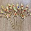 Dai Ethnic Gold Leaf Hairpin and Headpiece for Traditional Dance and Hanfu Costumes