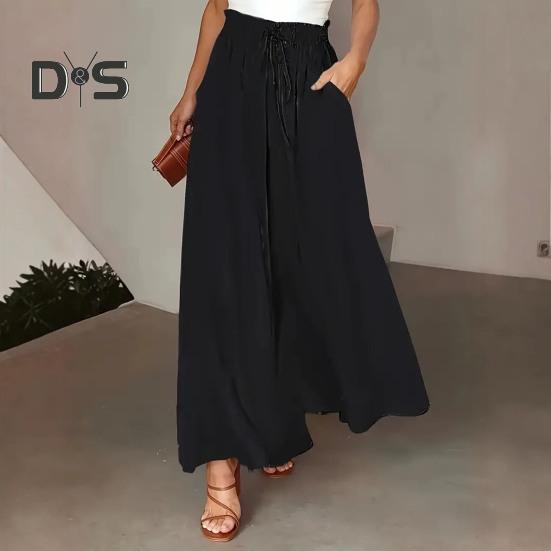 Ženy Dlouhé kalhoty Elastické Vysoký pas Šněrování Tečkovaný potisk Široké nohavice Kalhoty Volný střih Kalhoty Denní nošení