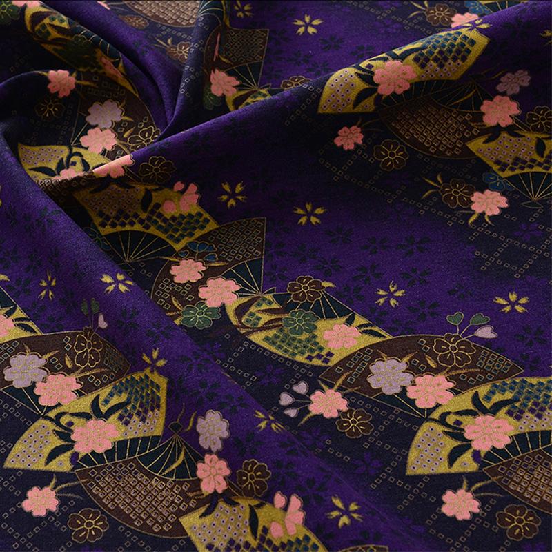 Breiter 140cm Baumwoll-Japanischer Stil Bronzefarbener Jacquard-Satin-Stoff für Cheongsam Kimono Nähen DIY Tasche Handgefertigter Patchwork-Stoff