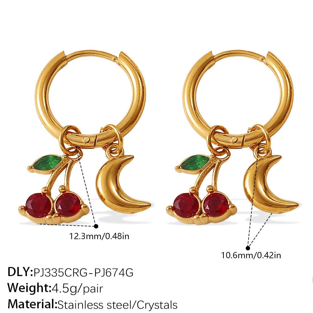Sweet Wind Diy Cross Pearl Pendant Earrings Stainless Steel Gold Plated Diamond Jewelry