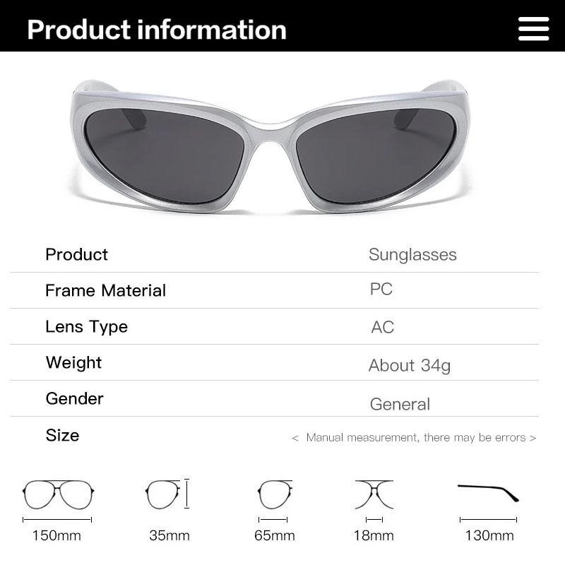 Y2K Sports Punk Sunglasses Women Men Luxury Square Goggle Sun Glasses Colorful Mirror Fashion Eyewear Non Polarized Glasses